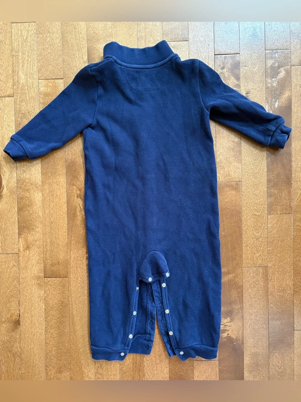 Ralph Lauren Navy French-Rib Cotton One-Piece Bodysuit 18 months